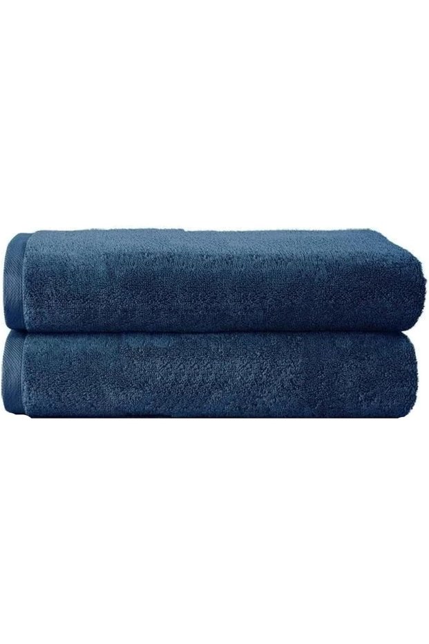 Hand Towel - Pack of 2 - 100% Cotton 600 GSM Medium Size (45x75cm) - Color Dark Blue