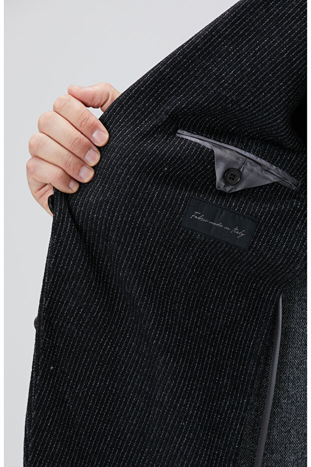 Antrasit Yün Karışımlı Ceket - 8