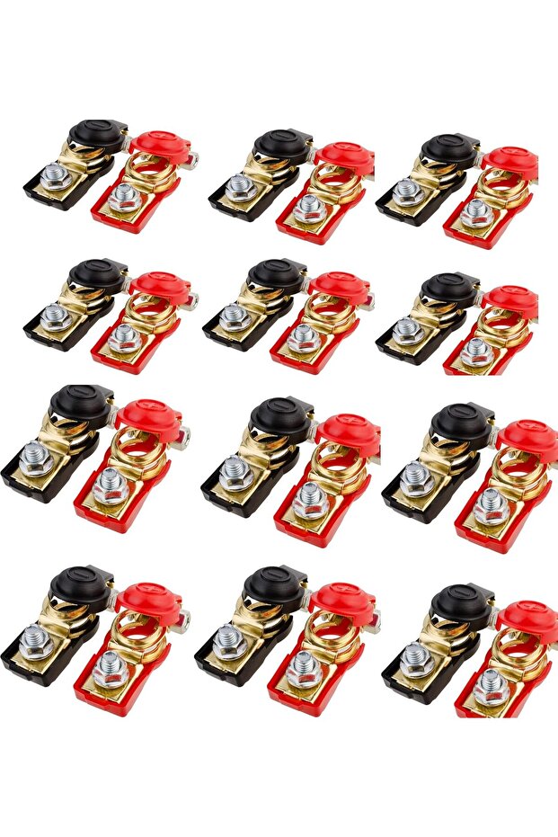 Battery Terminals, Car Battery Cable Terminal Clamps Connectors, Negative and Positive, Top Post, Co