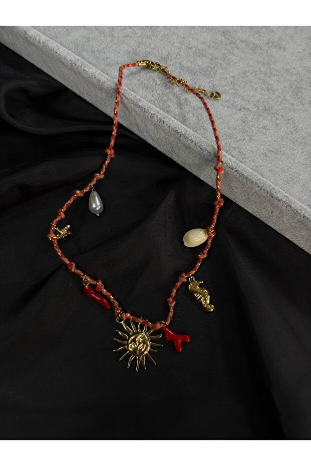 GÜNEŞLİ ZARA MODELİ ÇELİK KOLYE - 2