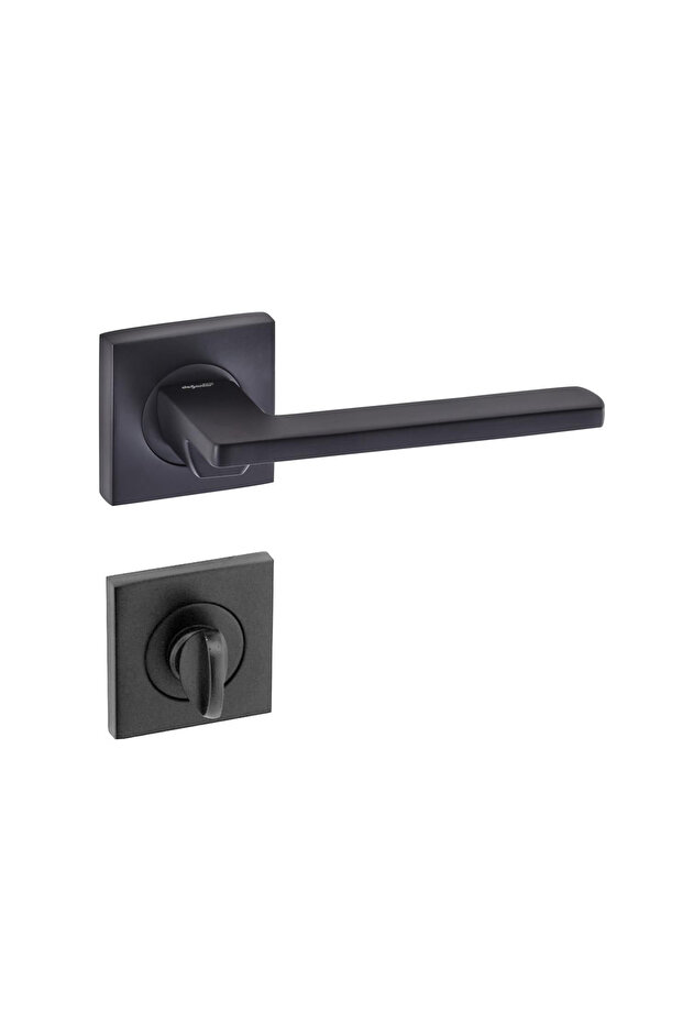 Doğanlar Pera Lux Square Rosette Door Handle Matte Black Wc