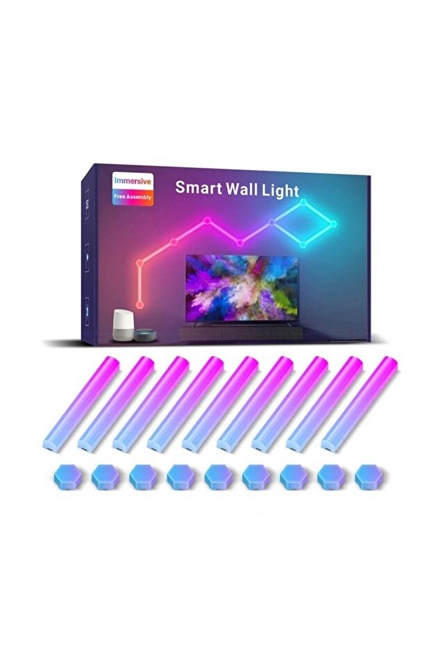 RGBW LED Wall Light - Smart 3D Hexagon Panels with Alexa - 1