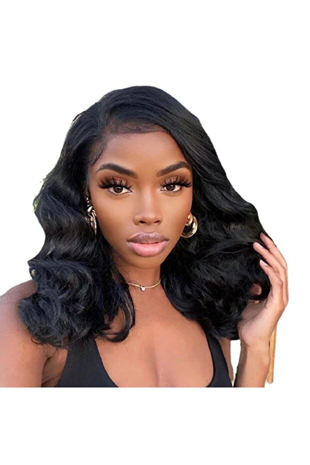 باروكة شعر أسود مموج جديدة - متوسطة الطول - 5