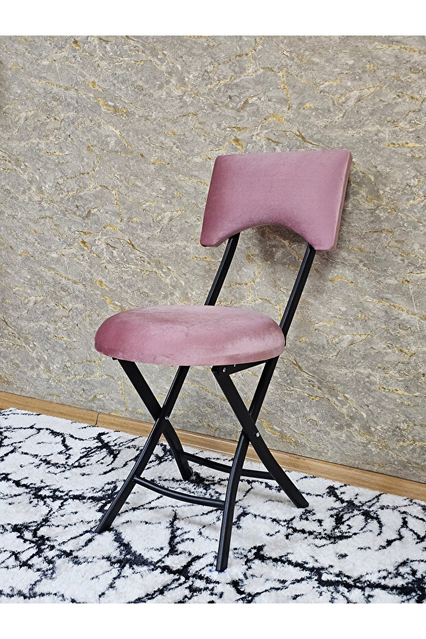 Siyah Boyalı Katlanır Tabure - Kamp Sandalyesi - Sandalye - Mutfak Taburesi - Tabure - 3