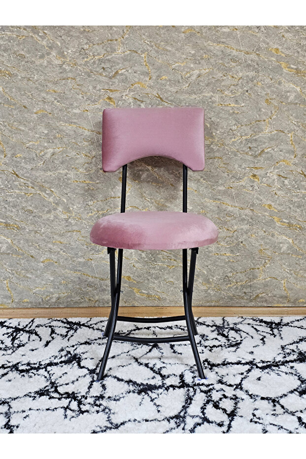 Siyah Boyalı Katlanır Tabure - Kamp Sandalyesi - Sandalye - Mutfak Taburesi - Tabure - 1