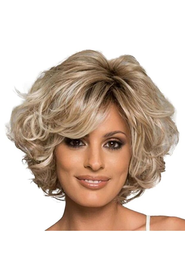 Fluffy Short Curly Hair, Blonde