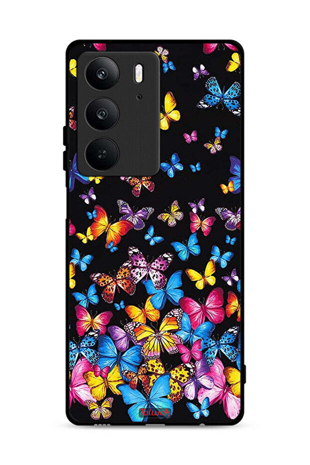 غطاء حماية لهاتف Realme C75 4G بنقشة فراشات ملونة