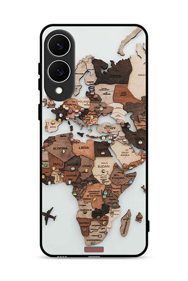 غطاء حماية لهاتف Samsung Galaxy S25 Edge بتصميم خريطة العالم
