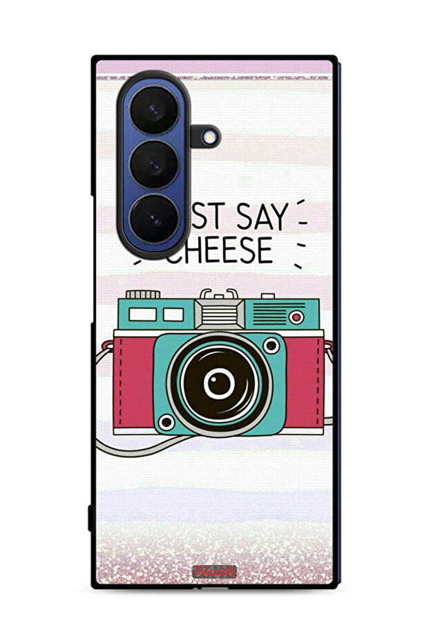 غطاء حماية لهاتف Samsung Galaxy Z Fold7، مطبوع عليه Just Say Cheese