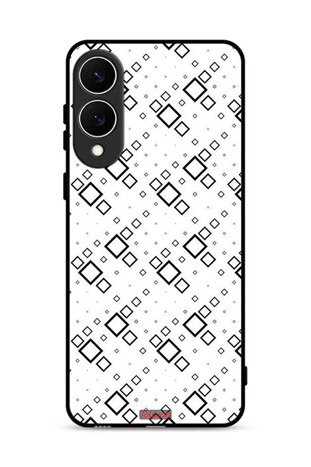 غطاء حماية لهاتف Samsung Galaxy S25 Edge بتصميم مربع تجريدي رقمي