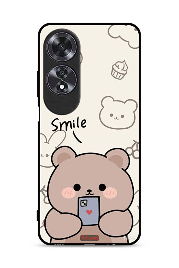 غطاء حماية Oppo A60 برسومات الدب المبتسم