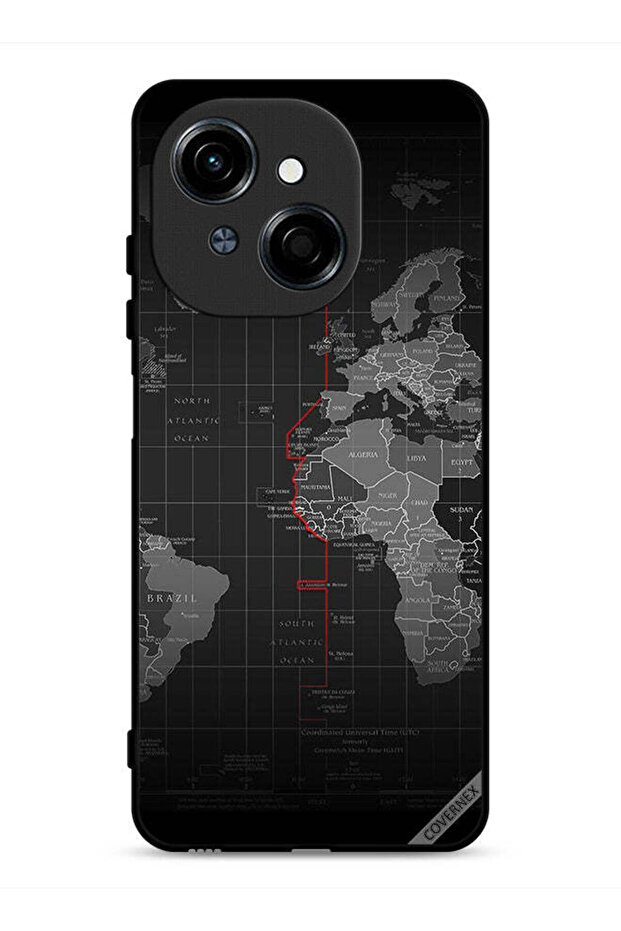 غطاء حماية لهاتف Tecno Spark Go 1 4G بتصميم خريطة العالم