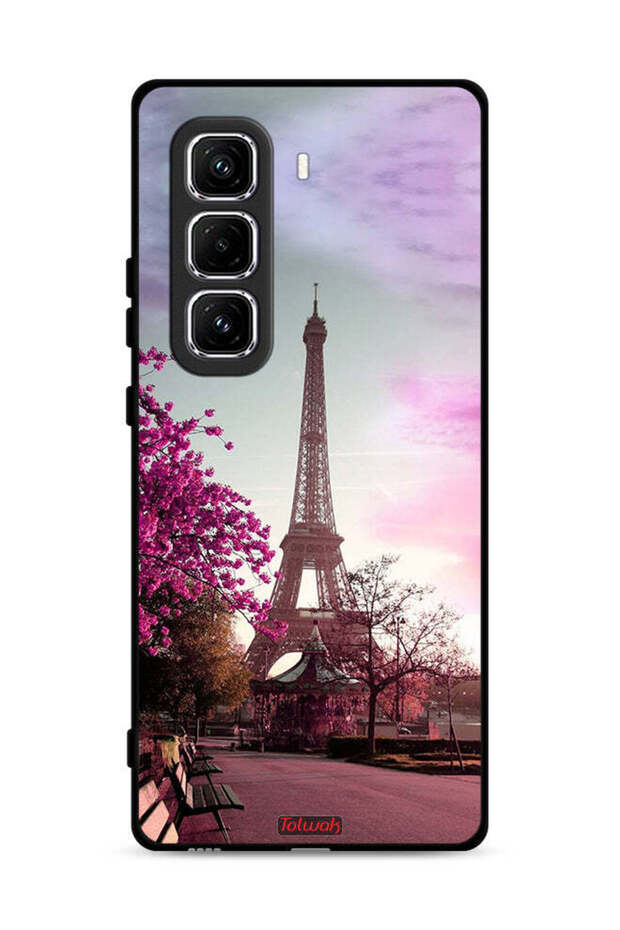 غطاء حماية لهاتف Infinix Hot 50 Pro 4G بتصميم برج إيفل