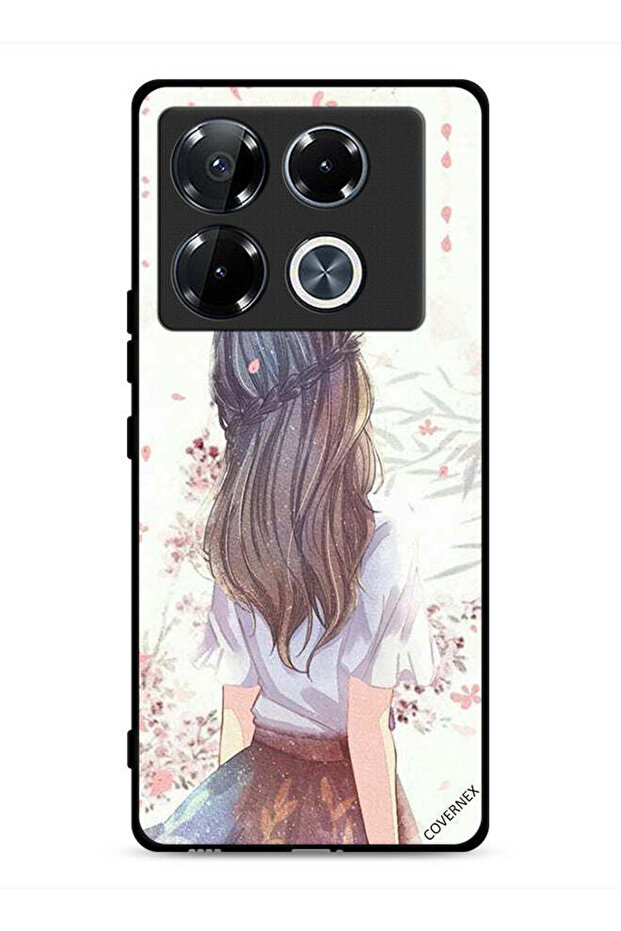 غطاء حماية لهاتف Infinix Note 40 Pro Plus 5G، فتاة لطيفة في تفكير عميق