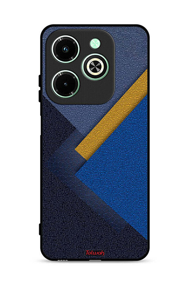 غطاء حماية لهاتف Infinix Hot 40i 4G بنقشة مثلثات جلدية