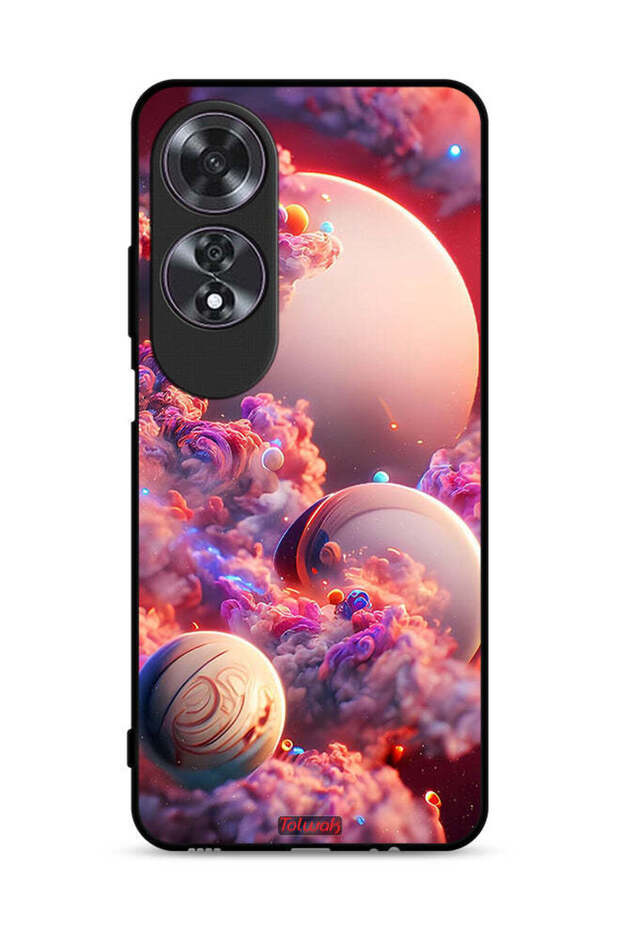 غطاء حماية لهاتف Oppo A60 بطبعة غيوم وفن تجريدي