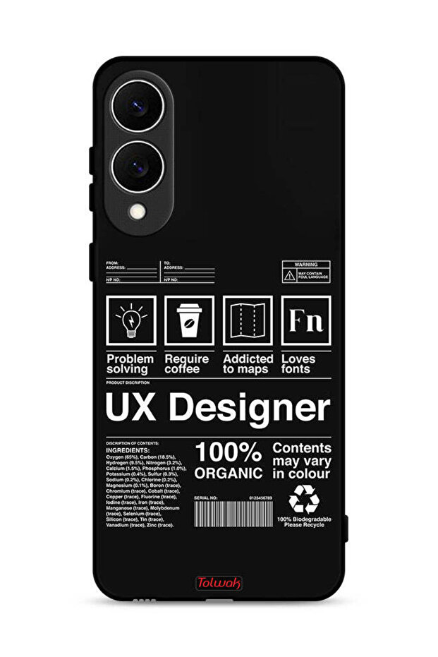 غطاء حماية لهاتف Samsung Galaxy S25 Edge، ملصق مصمم UX