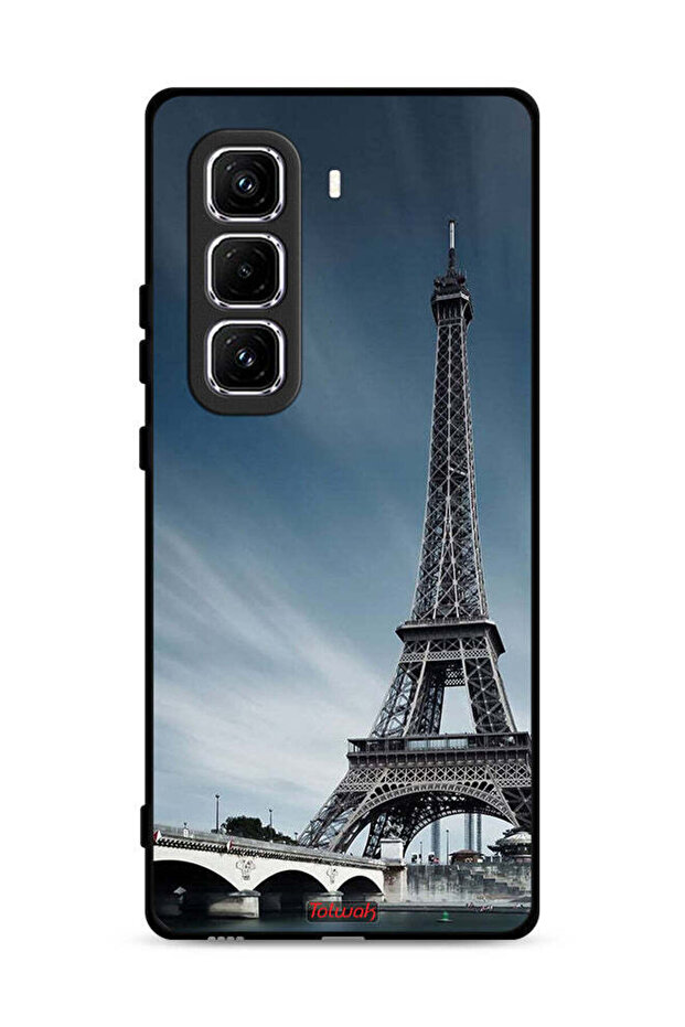 غطاء حماية لهاتف Infinix Hot 50 Pro 4G بتصميم برج إيفل