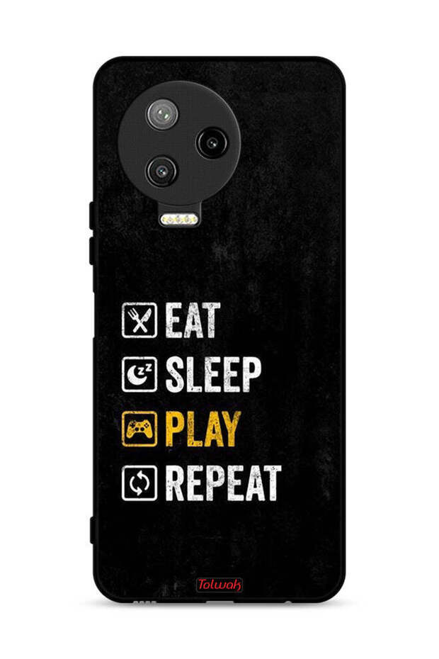 غطاء حماية لهاتف Infinix Note 12 Pro 4G، تناول الطعام، النوم، اللعب، التكرار