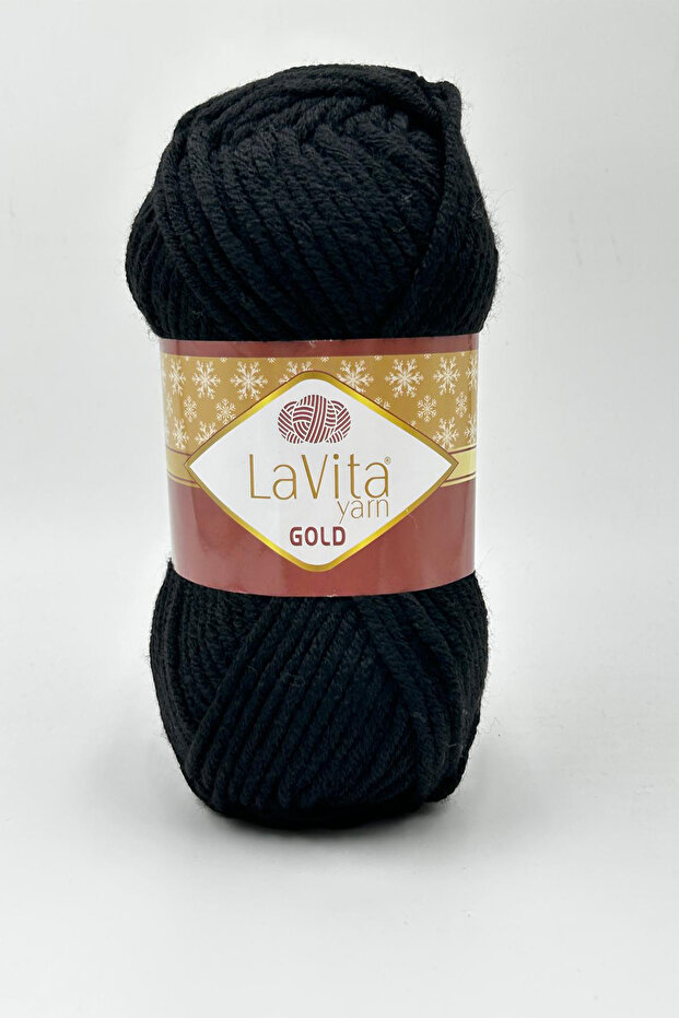 Gold Hand Knitting Yarn 100% Acrylic 100Gr (9500 Black)