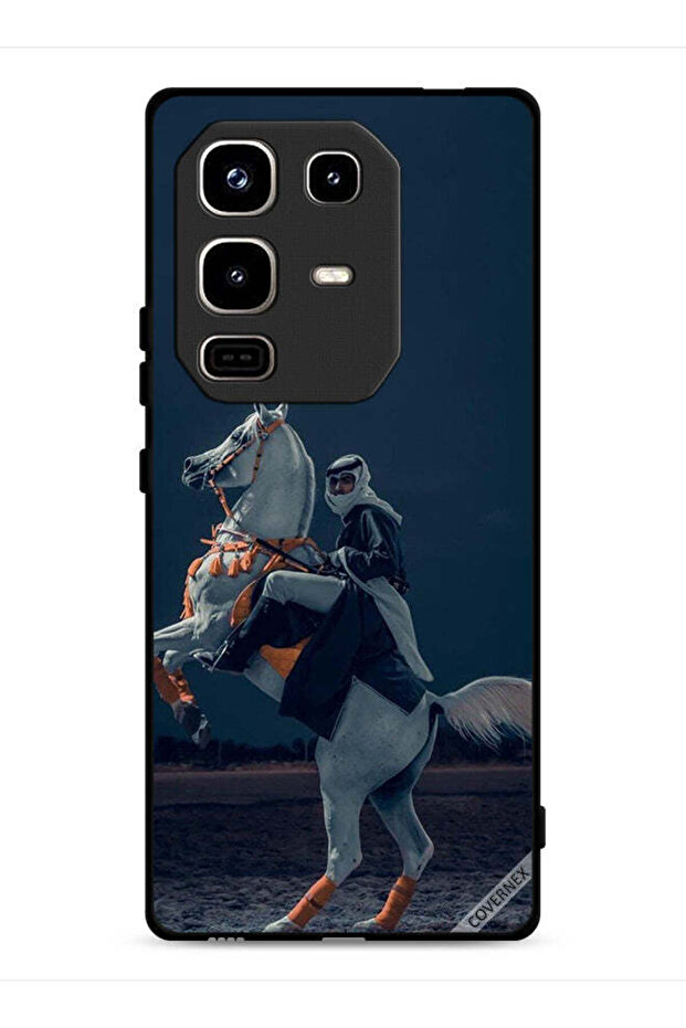 غطاء حماية لهاتف Infinix Note 50 Pro 4G، صورة شاب على حصان