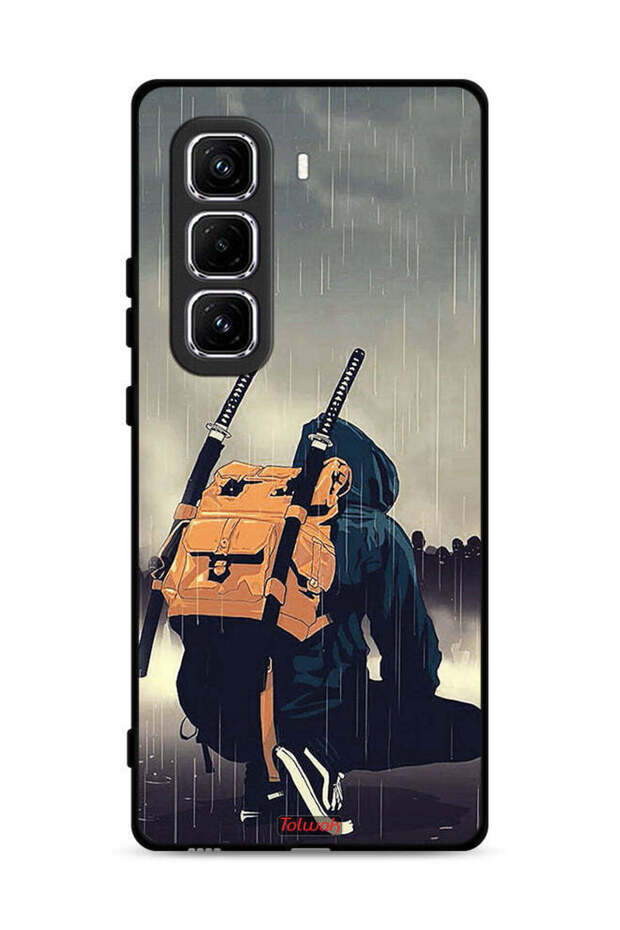 غطاء حماية لهاتف Infinix Hot 50 Pro 4G بطبعة سيف ساموراي رقمية