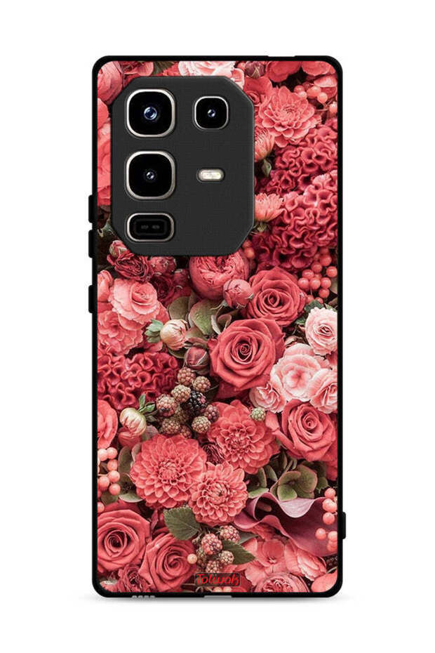 غطاء حماية لهاتف Infinix Note 50 Pro 4G بلون الخوخ والورود