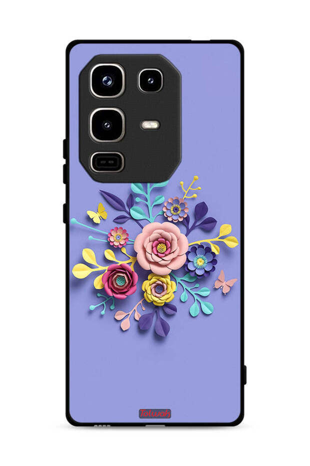 غطاء حماية لهاتف Infinix Note 50 Pro 4G بنقشة زهور فنية