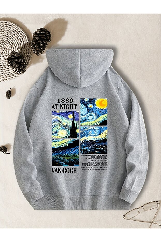 Vangogh Baskılı Oversize Sweatshirt - 1
