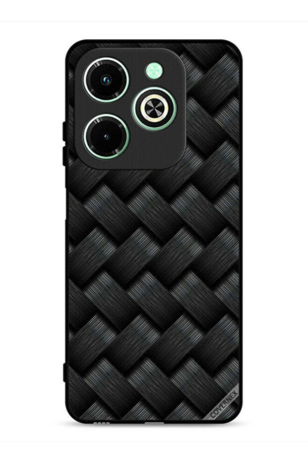 غطاء حماية لهاتف Infinix Hot 40i 4G بنقشة خطوط داكنة