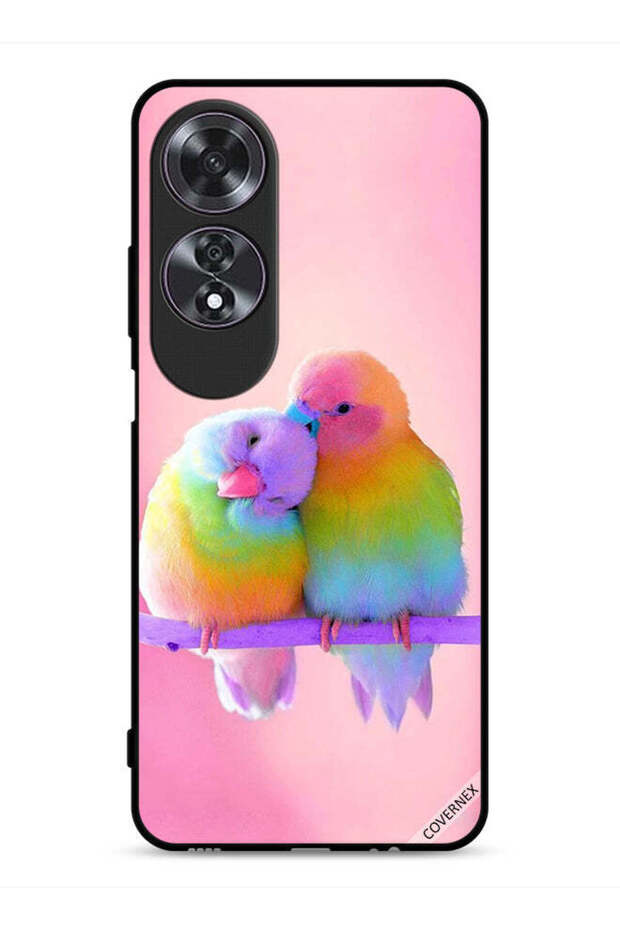غطاء حماية لهاتف Oppo A60 بنقشة طيور لطيفة