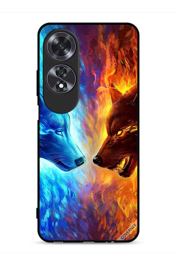 غطاء حماية Oppo A60 بتصميم ذئب الماء والنار