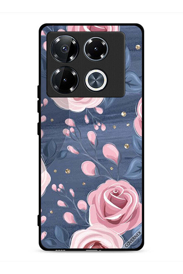 غطاء حماية لهاتف Infinix Note 40 Pro 5G بنقشة الورود والأوراق
