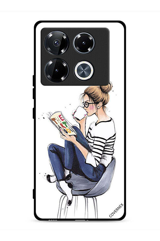غطاء حماية لهاتف Infinix Note 40 Pro Plus 5G بطبعة كتاب قراءة الفن