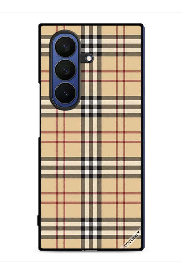 Samsung Galaxy Z Fold7 Protective Case Cover Stripes On Cloth Pattern