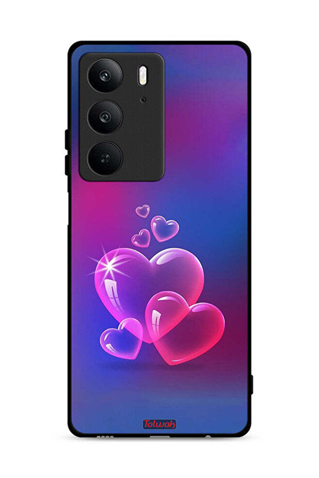 غطاء حماية لهاتف Realme C75 4G بنقشة قلوب الماء