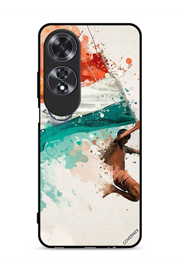 غطاء حماية لهاتف Oppo A60 يحمل علم الهند أثناء الطيران
