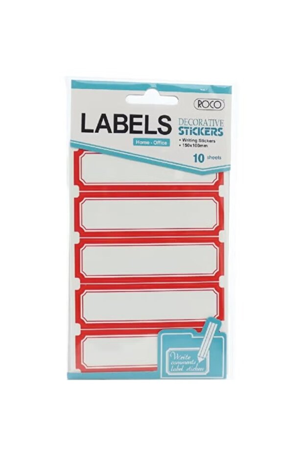 Name Labels Border Sheets – Red - 1