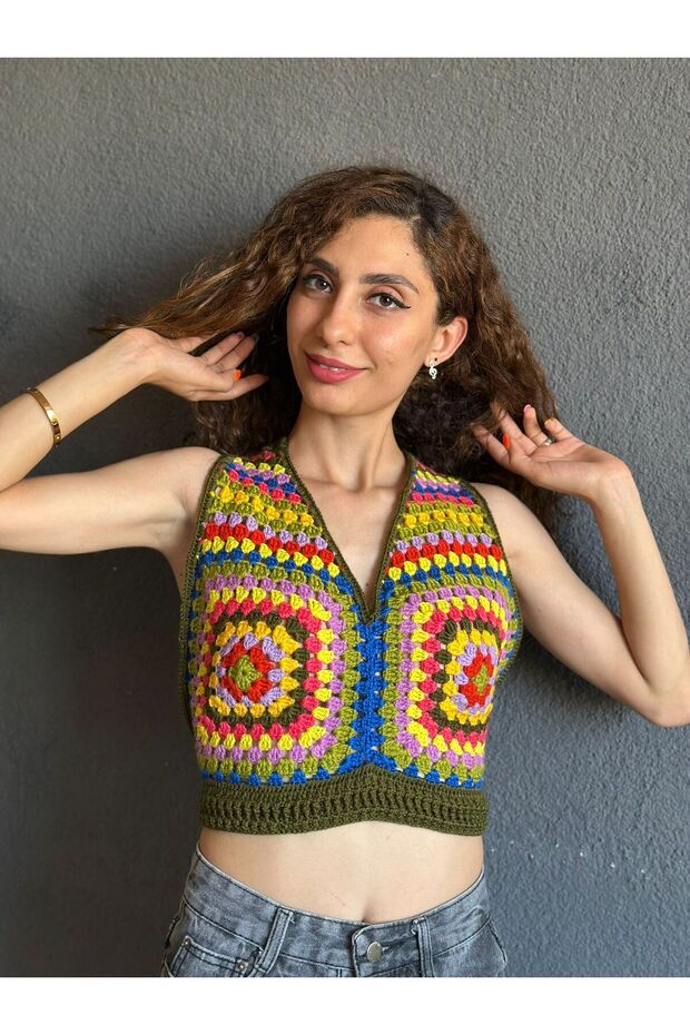 Hand Knitted Ethnic Women's Bustier