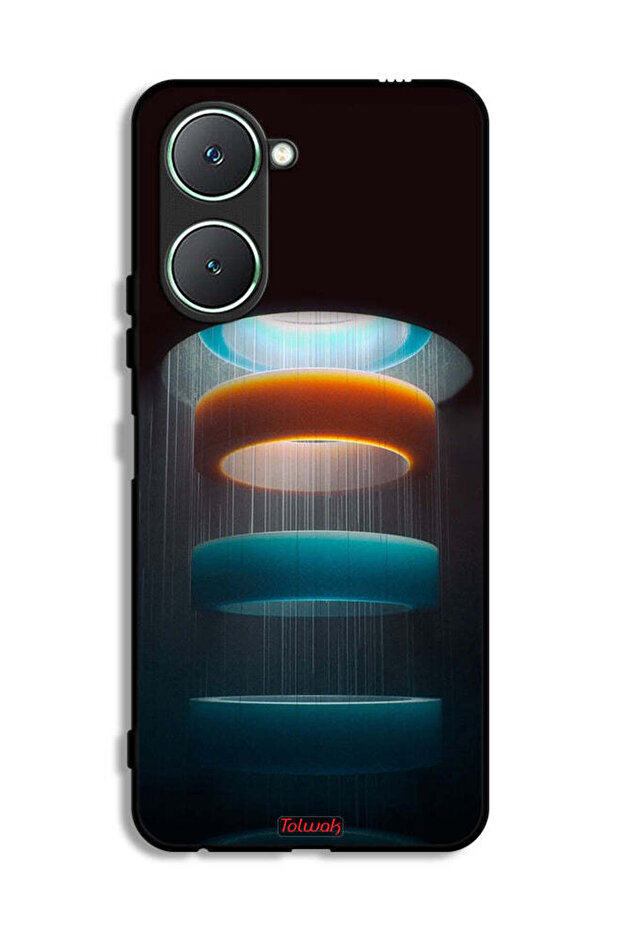 غطاء حماية لهاتف Vivo Y18i 4G بنمط حلقات فنية