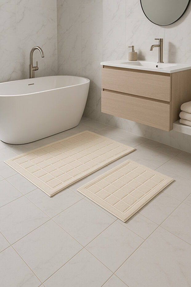Checkered 2-Piece Bath Mat