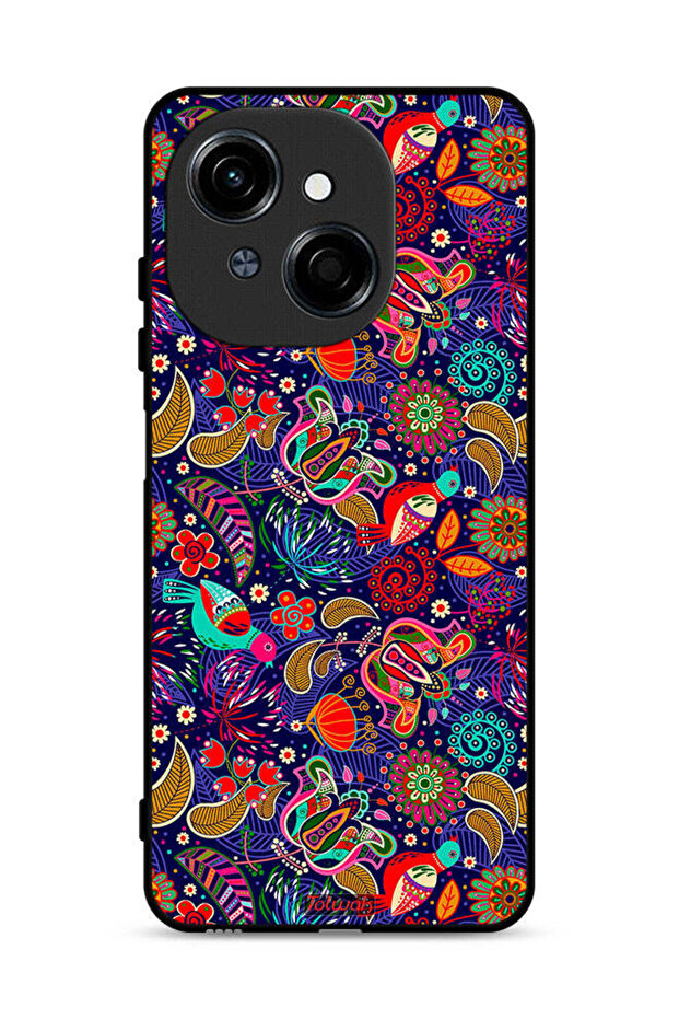 Tecno Spark Go 1S 4G Protective Case Cover Pattern Colorful Birds Leaf Flowers