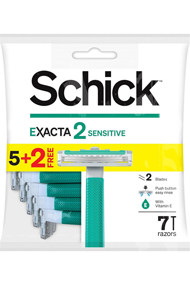 Exacta2 Sensitive Twin Blade Disposable Razor Men-Strip Enriched With Vitamin E-5+2 Razors