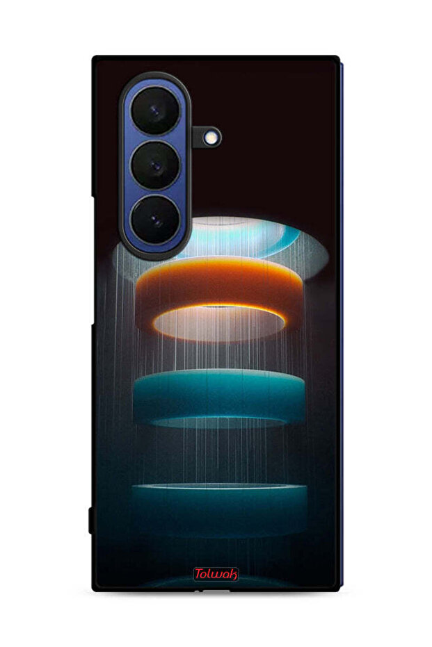غطاء حماية لهاتف Samsung Galaxy Z Fold7 بنمط حلقات فنية
