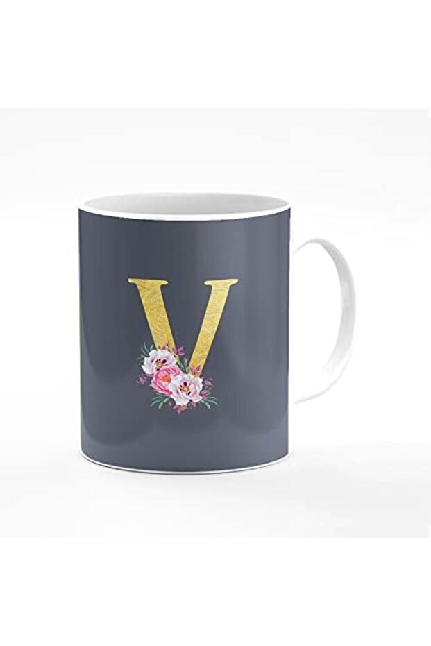 Designer Printed Coffee Mug 11oz Ceramic Personalised Gift Mugs Cup -Custom Monogram Initi