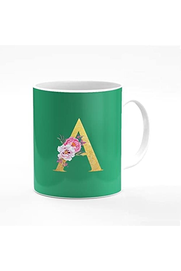 Designer Printed Coffee Mug 11oz Ceramic Personalised Gift Mugs Cup -Custom Monogram Initi