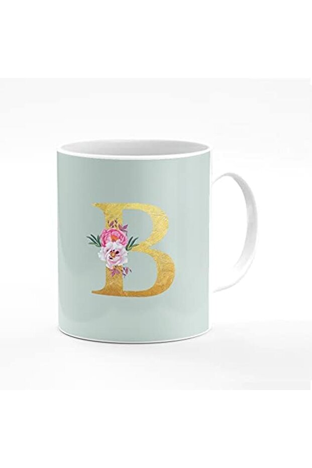 Designer Printed Coffee Mug 11oz Ceramic Personalized Gift Mugs Cup - Custom Monogram Init