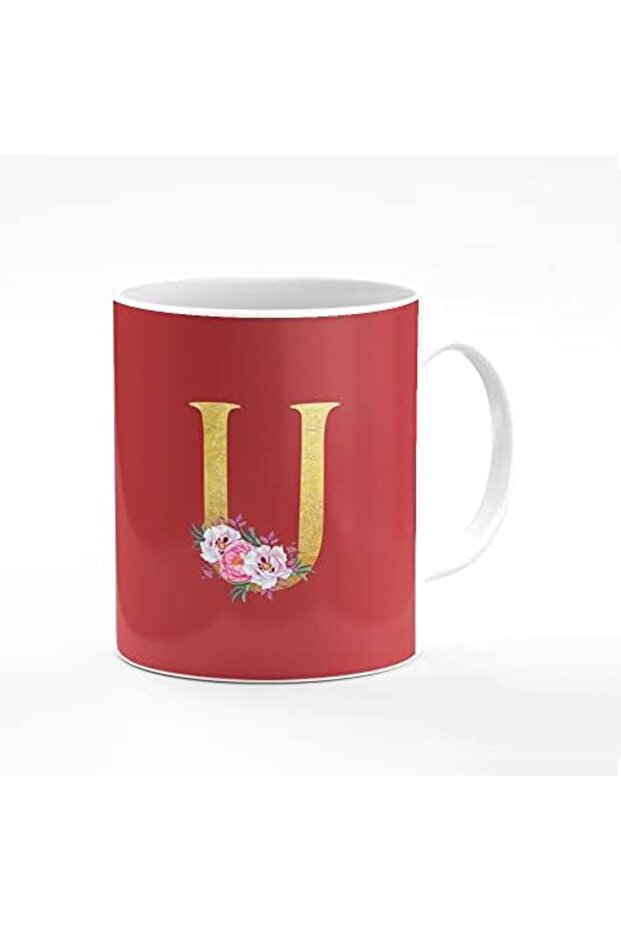 Designer Printed Coffee Mug 11 oz Ceramic Personalised Gift Mugs Cup - Custom Monogram Ini
