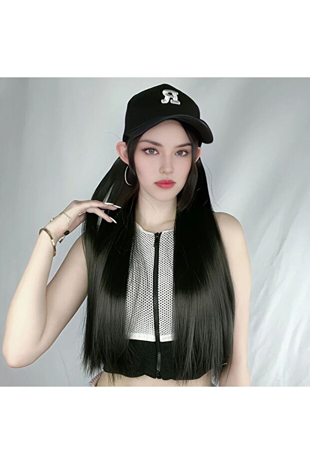 باروكة شعر طويل مموج أنيقة على شكل قبعة - 4