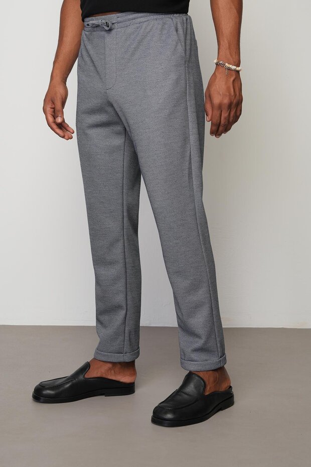 Lacivert Regular Fit Erkek Duble Paça Pantolon E1029 - 3